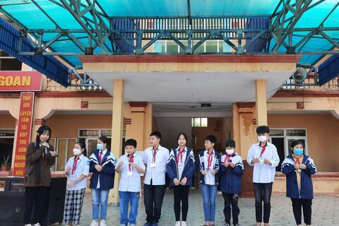 Trường THCS Lê Quý Đôn đổi mới giờ chào cờ đầu tuần