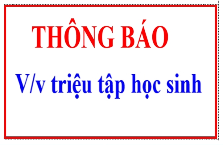 THÔNG BÁO triệu tập học sinh tham dự tiết Hội thảo chuyên môn cụm trường cấp THCS Lần 1 năm học 2024-2025