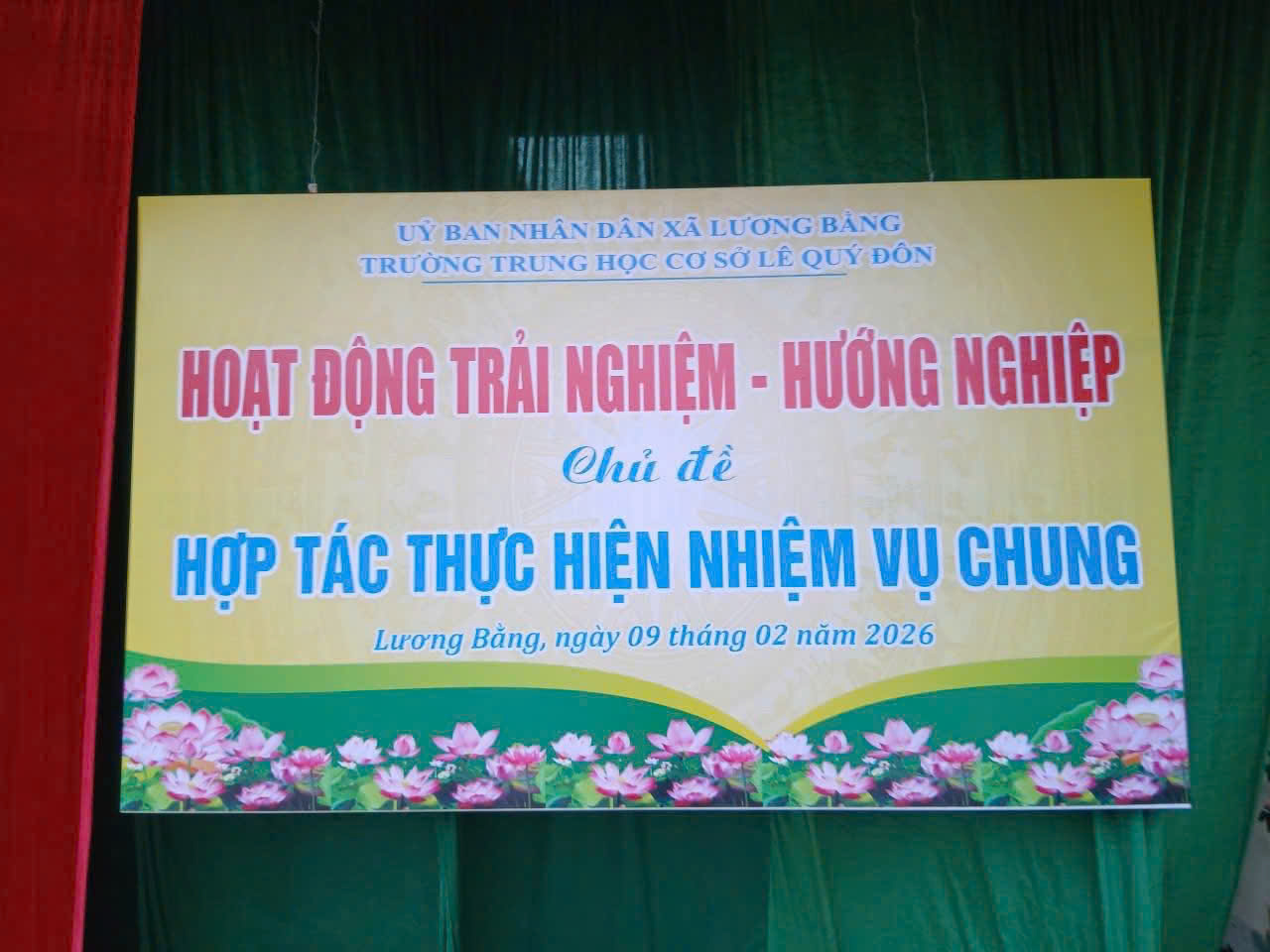 TRƯỜNG THCS LÊ QUÝ ĐÔN TỔ CHỨC HOẠT ĐỘNG TRẢI NGHIỆM HƯỚNG NGHIỆP, CHỦ ĐỀ "HỢP TÁC THỰC HIỆN NHIỆM VỤ CHUNG"
