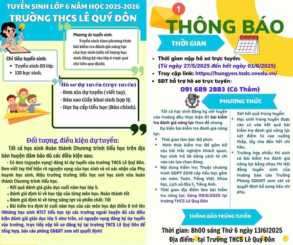 THCS LÊ QUÝ ĐÔN: NƠI ƯƠM MẦM TƯƠNG LAI, VỮNG BƯỚC VÀO ĐỜI!